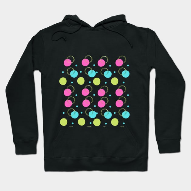 Pink blue Yellow green circle pattern Hoodie by Shineyarts